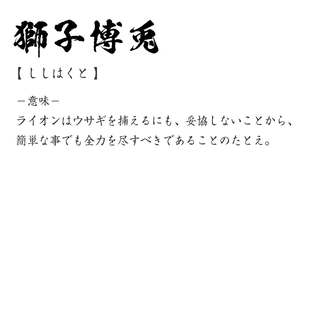 獅子博兎 (ししはくと) オリジナル Tシャツ 書道家が書く プリント Tシャツ 【 四字熟語 】 メンズ レディース キッズ S M L LL XL XXL 120 130 140 150 G-S G-M G-L