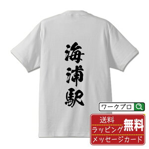 海浦駅 (うみのうらえき) オリジナル プリント Tシャツ 書道 習字 【 駅名・鉄道 】 メンズ レディース キッズ S M L LL XL XXL 120 130 140 150 G-S G-M G-L 【 ギフトTシャツ おもしろtシャツ 記念日 誕生日 お祝い プレゼント 等 】