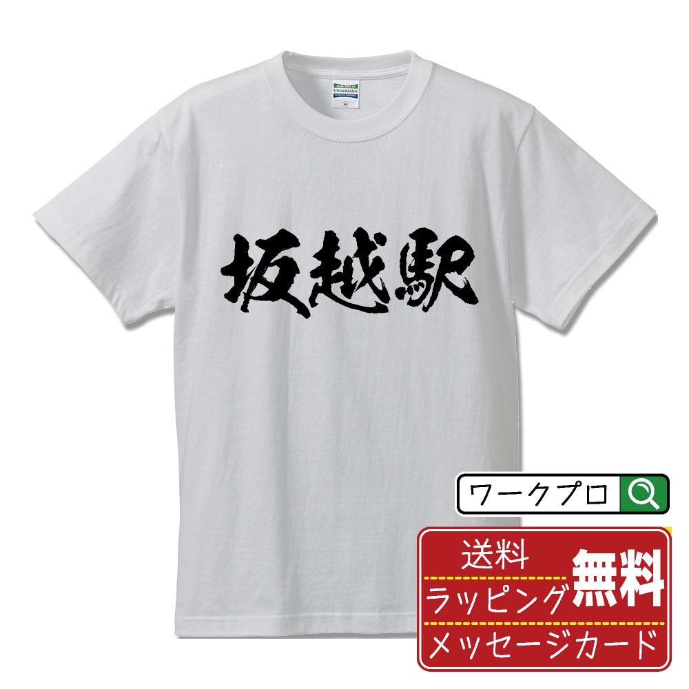 坂越駅 (さこしえき) オリジナル プリント Tシャツ 書道 習字 【 駅名・鉄道 】 メンズ レディース キッズ S M L LL XL XXL 120 130 140 150 G-M G-L 【 ギフトTシャツ おもしろtシャツ 記念日 誕生日 お祝い プレゼント 等 】