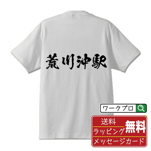 荒川沖駅 (あらかわおきえき) オリジナル プリント Tシャツ 書道 習字 【 駅名・鉄道 】 メンズ レディース キッズ S M L LL XL XXL 120 130 140 150 G-S G-M G-L 【 漢字Tシャツ おもしろtシャツ 誕生日 クリスマス バレンタイン ギフト 等 】