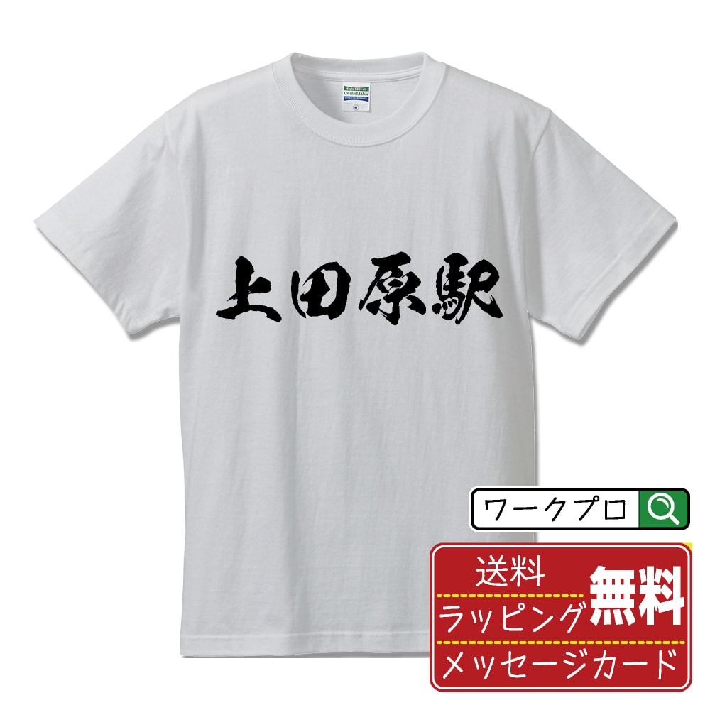 上田原駅 (うえだはらえき) オリジナル プリント Tシャツ 書道 習字 【 駅名・鉄道 】 メンズ レディース キッズ S M L LL XL XXL 120 130 140 150 G-M G-L 【 自分Tシャツ 座右の銘tシャツ おもしろ 推し活 お祝い サプライズ 等 】