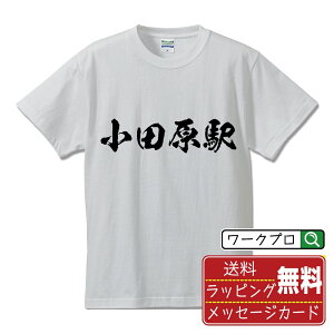 小田原駅 (おだわらえき) オリジナル プリント Tシャツ 書道 習字 【 駅名・鉄道 】 メンズ レディース キッズ S M L LL XL XXL 120 130 140 150 G-M G-L 【 文字Tシャツ おもしろtシャツ 誕生日 記念日 特別な日 プレゼント 等 】