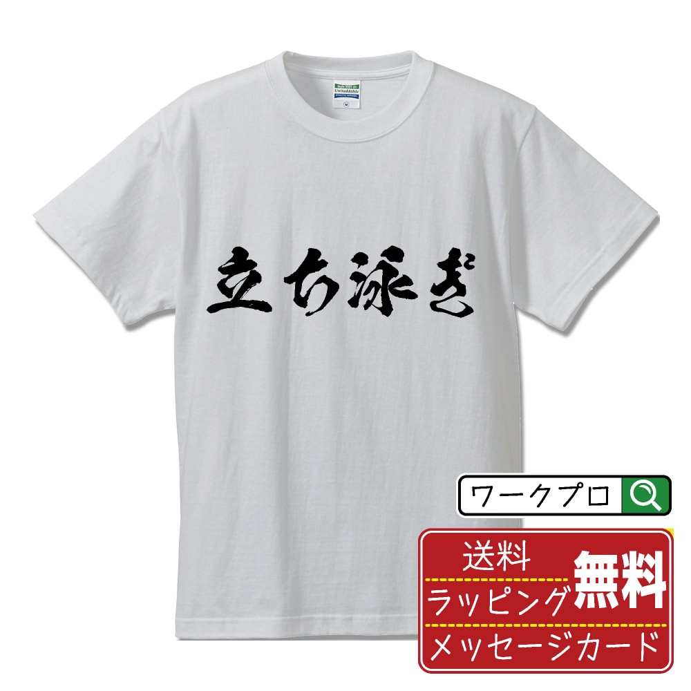 立ち泳ぎ Tシャツ 半袖 書道家が書き上げた 筆文字プリント 【 水泳 】 メンズ レディース キッズ S M L LL XL XXL 120 130 140 150 G-M G-L｜ギフト ペア コーデ 記念日