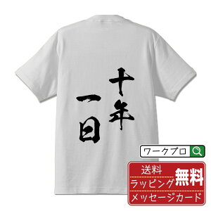 十年一日 (じゅうねんいちじつ) オリジナル プリント Tシャツ 書道 習字 【 四字熟語 】 メンズ レディース キッズ S M L LL XL XXL 120 130 140 150 G-M G-L 【 ギフトTシャツ おもしろtシャツ 記念日 誕生日 お祝い プレゼント 等 】