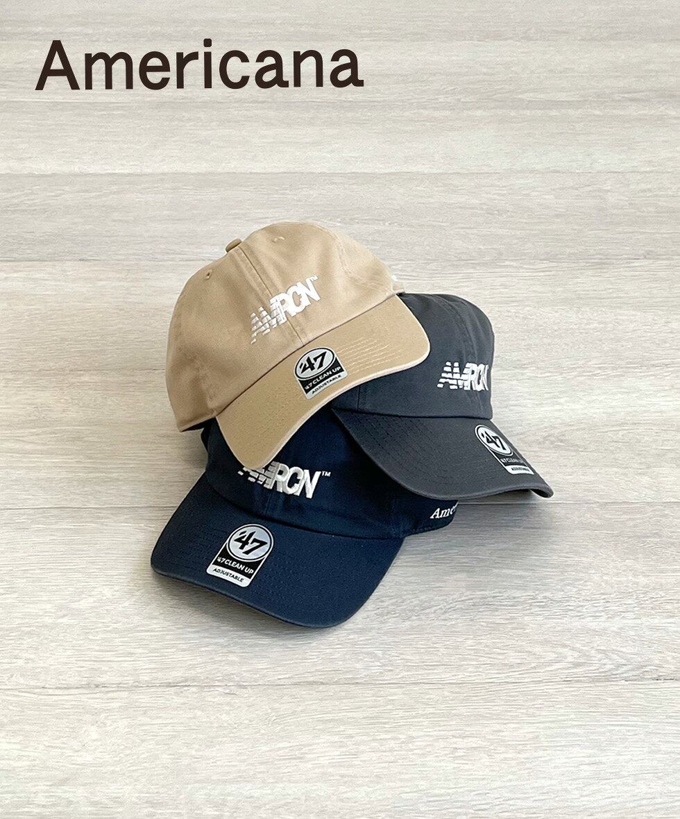 Americana 47 クリーンナップ キャップ アメリカーナ レディース ベースボールキャップ ロゴ刺繍 コットン100％ サイズ調整 帽子 綿 カジュアル シンプル