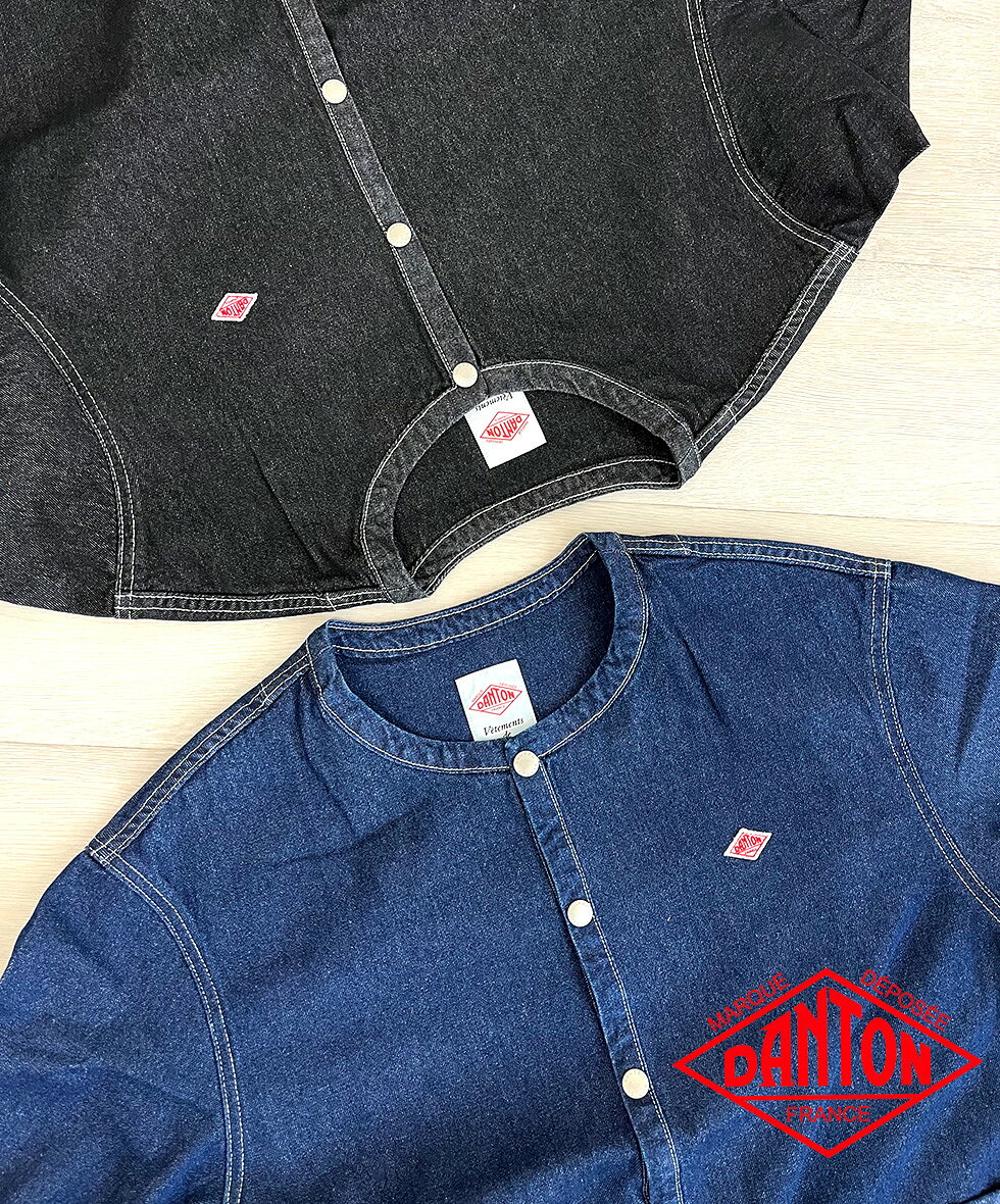 楽天市場】danton デニムノーカラージャケットの通販