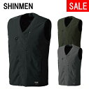 在庫処分セール品 シンメン 03222 AIR ARMOUR Vネックヒートベスト(S−HEAT対応) (M〜5L)