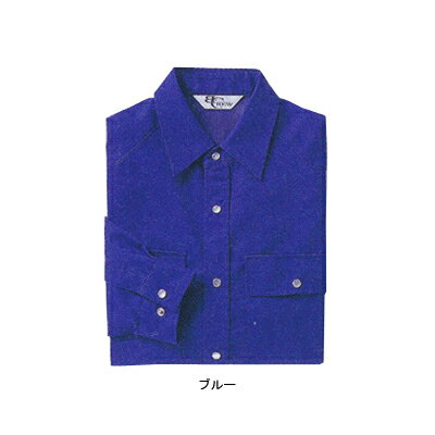 作業着 作業服 ベスト BC296 長袖ペアシャツ M・ブルー[作業服から事務服まで総アイテム数10万点以上!][綺麗で丁寧な刺しゅう職人の店]