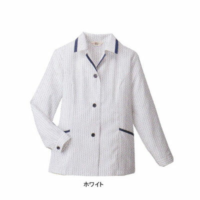 Pt10倍6月5日限定 作業着 作業服 ベスト BS491 長袖スモック M・ホワイト[作業服から事務服まで総アイテム数10万点以上!][綺麗で丁寧な刺しゅう職人の店] 1