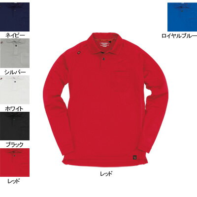バートル BURTLE 作業服 作業着 103 長袖ポロシャツ 4L レッド86 かっこいい