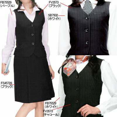 事務服・制服・オフィスウェア ヌーヴォ FV3573 ベスト 9号・チャコール2