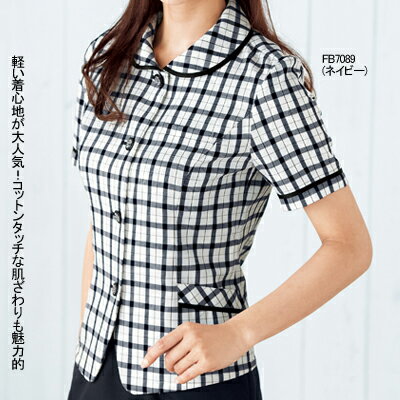 事務服・制服・オフィスウェア ヌーヴォ FB7089 オーバーブラウス 13号・ネイビー1