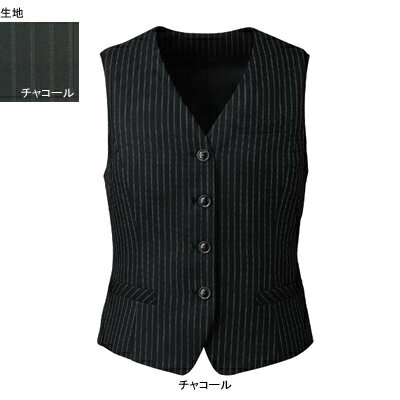 事務服・制服・オフィスウェア ヌーヴォ FV35889 ベスト 19号・チャコール55 事務服・制服・オフィスウェア ヌーヴォ FV35889 ベスト 19号・チャコール55
