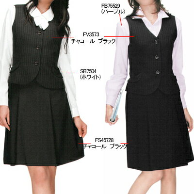 事務服・制服・オフィスウェア ヌーヴォ FS45728 ソフトプリーツスカート 19号・チャコール55