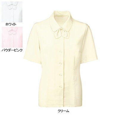 事務服・制服・オフィスウェア ヌーヴォ FB7088 ブラウス/リボン付(半袖) 21号・クリーム2 事務服・制服・オフィスウェア ヌーヴォ FB7088 ブラウス/リボン付(半袖) 21号・クリーム2