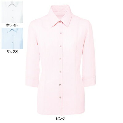 事務服・制服・オフィスウェア ヌーヴォ FB7097 ブラウス(七分袖) 13号・ピンク3