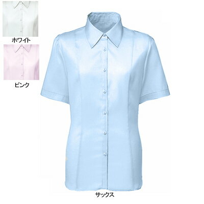 事務服・制服・オフィスウェア ヌーヴォ FB710E ブラウス(半袖) 19号・サックス2