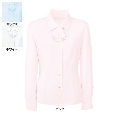事務服・制服・オフィスウェア ヌーヴォ FB7546 ブラウス/リボン付(長袖) 7号・ピンク3 事務服・制服・オフィスウェア ヌーヴォ FB7546 ブラウス/リボン付(長袖) 7号・ピンク3