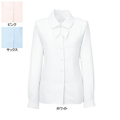 事務服・制服・オフィスウェア ヌーヴォ SB7504 ブラウス/リボン付(長袖) 13号・ホワイト1