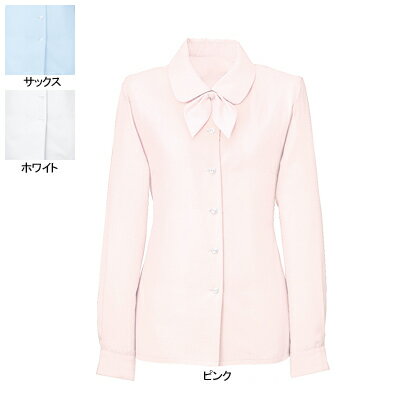 事務服・制服・オフィスウェア ヌーヴォ SB7504 ブラウス/リボン付(長袖) 19号・ピンク3 事務服・制服・オフィスウェア ヌーヴォ SB7504 ブラウス/リボン付(長袖) 19号・ピンク3