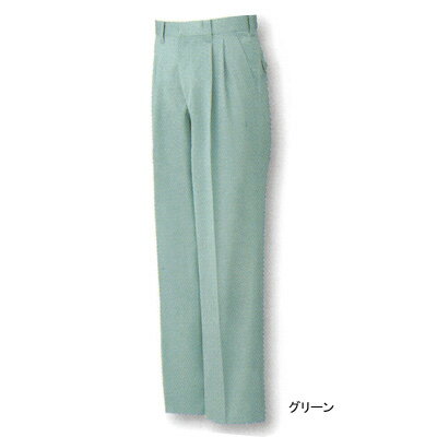 サンエス AG20474 ツータックパンツ W85・グリーン7 作業着 作業服 パンツ（スラックス）[作業服から事務服まで総アイテム数10万点以上!][綺麗で丁寧な刺しゅう職人の店]
