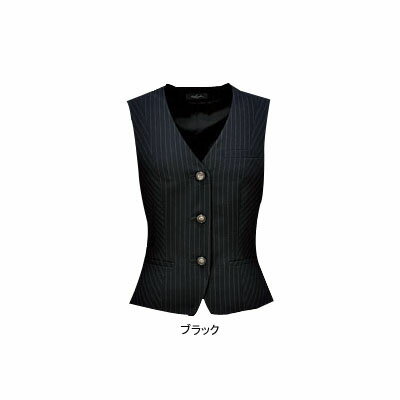 事務服・制服・オフィスウェア ピエ V9420-99 ベスト(3ツボタン) 13号・ブラック