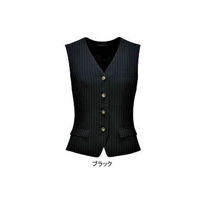 事務服・制服・オフィスウェア ピエ V9421-99 ベスト(4ツボタン) 7号・ブラック 事務服・制服・オフィスウェア ピエ V9421-99 ベスト(4ツボタン) 7号・ブラック