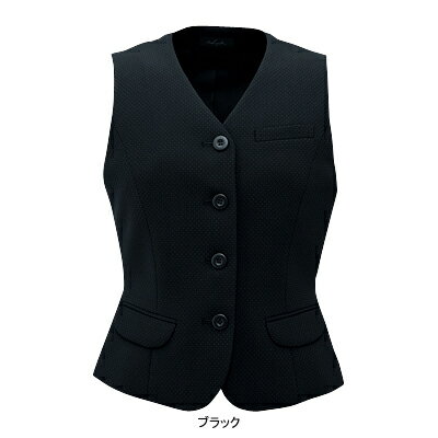 事務服・制服・オフィスウェア ピエ V9570-99 ベスト(ピンクドット) 9号・ブラック 事務服・制服・オフィスウェア ピエ V9570-99 ベスト(ピンクドット) 9号・ブラック