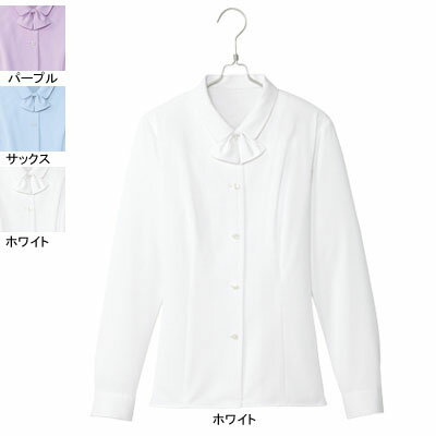 事務服・制服・オフィスウェア ピエ B2701-01 長袖ブラウス 11号・ホワイト