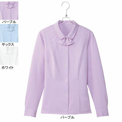 事務服・制服・オフィスウェア ピエ B2701-82 長袖ブラウス 13号・パープル