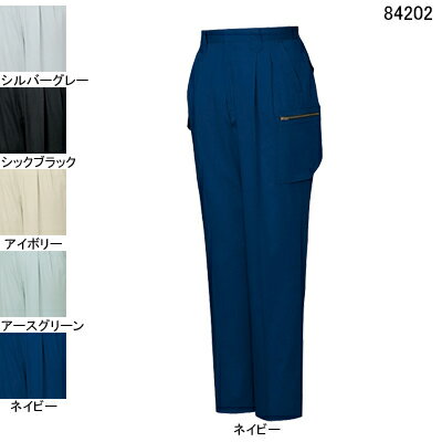 自重堂 作業服 84202 ストレッチツータックカーゴパンツ W112-W120 春夏用 作業ズボン 作業着 メンズ ワークウェア jichodo かっこいい