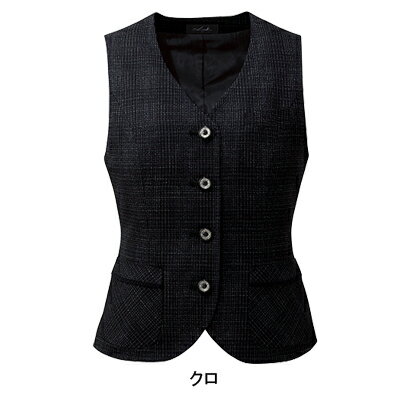 事務服・制服・オフィスウェア ピエ V8111 ベスト(4ツボタン) 17号~19号