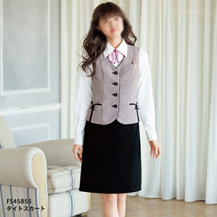事務服・制服・オフィスウェア ヌーヴォ FS45855 タイトスカート 21号～23号