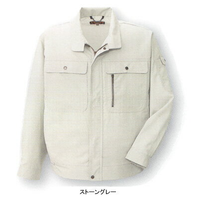 商品説明●関連商品※H-190エコストレッチ半袖ブルゾン※H-197エコストレッチ半袖シャツ※H-198エコストレッチ長袖シャツ※H-193エコストレッチツータックスラックス※H-195エコストレッチツータックフィッシング※H-194エコストレッチレディースツータックスラックス(脇シャーリング)●春夏用●素材：ポリエステル75％(PET57％)・綿25％●帯電防止素材使用、再生PET繊維50％以上、再生繊維使用、ストレッチ、男女兼用、ネイビー系●サイズ：SS(胸廻/108、肩巾/44、袖丈/51、着丈/60)、S(胸廻/112、肩巾/46、袖丈/53、着丈/62)、M(胸廻/116、肩巾/48、袖丈/55、着丈/64)、L(胸廻/120、肩巾/50、袖丈/57、着丈/66)、LL(胸廻/124、肩巾/52、袖丈/58、着丈/68)、XL(胸廻/128、肩巾/54、袖丈/59、着丈/70)、4L(胸廻/134、肩巾/56、袖丈/59、着丈/70)、5L(胸廻/140、肩巾/58、袖丈/59、着丈/70)●カラー：ネイビー、ストーングレー、アイボリー、ブルー、グリーン●機能：衿吊りループ(チェーン)、左胸ファスナーダブルポケット、左袖ポケット(ペン差し付)、内ポケット付、ストレッチ、リサイクル素材57％使用商品仕様●スムーズな動作に対応した、優れたフィット感のストレッチ素材は上着もパンツも、ダブルポケットなど機能満載！