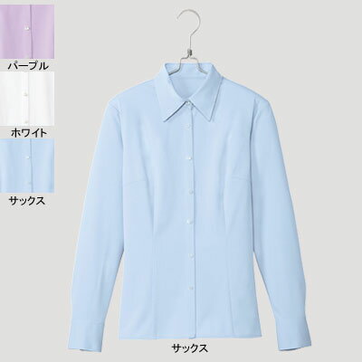 事務服・制服・オフィスウェア ピエ B2711-20 長袖ブラウス 19号・サックス