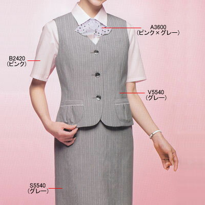 事務服・制服・オフィスウェア ピエ B2420-20 半袖ブラウス 11号・サックス