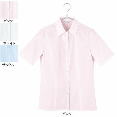 事務服・制服・オフィスウェア ピエ B2420-38 半袖ブラウス 7号・ピンク 事務服・制服・オフィスウェア ピエ B2420-38 半袖ブラウス 7号・ピンク