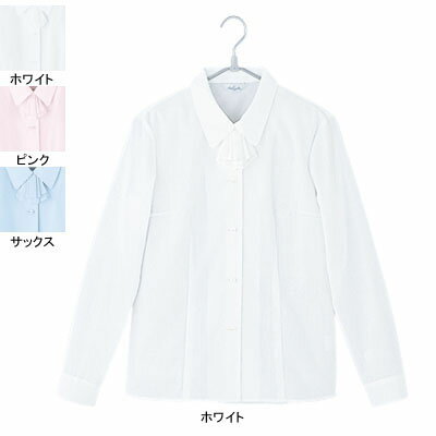 事務服・制服・オフィスウェア ピエ B2431-01 長袖ブラウス 15号・ホワイト