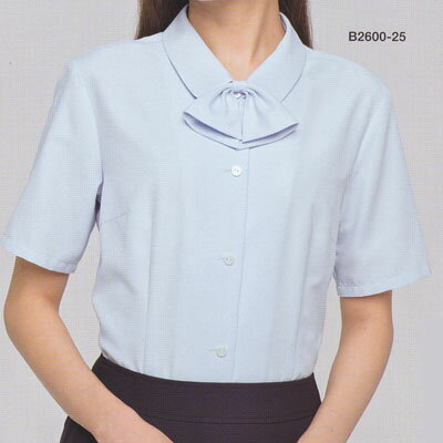 事務服・制服・オフィスウェア ピエ B2600-01 半袖ブラウス 15号・ホワイト