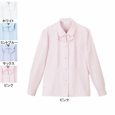 事務服・制服・オフィスウェア ピエ B2601-38 長袖ブラウス 9号・ピンク