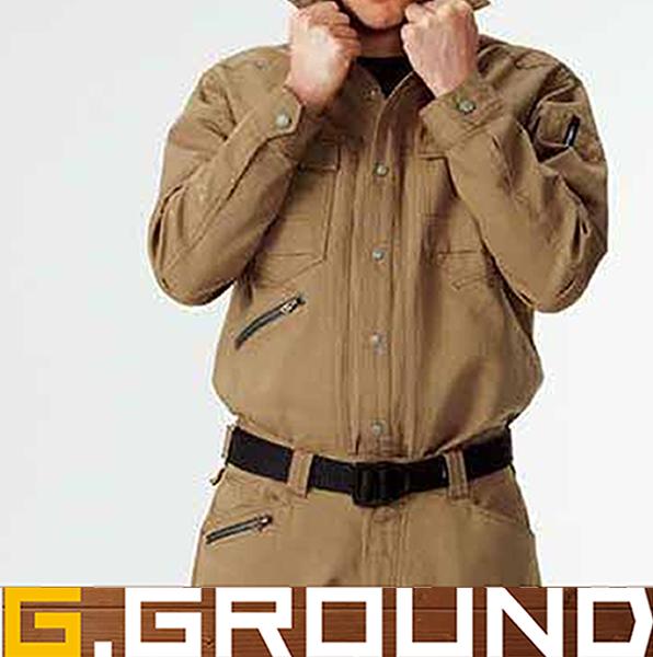 「2個目からは300円割引します」 A3 　★【日本製】G.GROUND　5115　SOWA 綿100％　 長袖　厚地　シャツ　人気 　作業服　6Lサイズまで有り