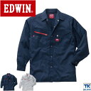 長袖作業シャツ 作業服 作業着 EDWINシャツ エドウィン EDWIN ミニヘリンボン シャドーストライプ シャツ アウター 長袖シャツ 春夏 秋冬 edwin-85002