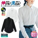 飲食店 シャツ ストレッチ 人気 おしゃれ おすすめ ワイシャツ 長袖 24311 白シャツ 黒シャツ 透け防止 家庭洗濯 メンズ レディース 男女兼用 ボスト...