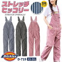 ディッキーズ オーバーオール ストレッチ ヒッコリー サロペット つなぎ ツナギ ストライプ 作業着 作業服 酪農 農作業 畑仕事 整備 塗装 DIY イベント...