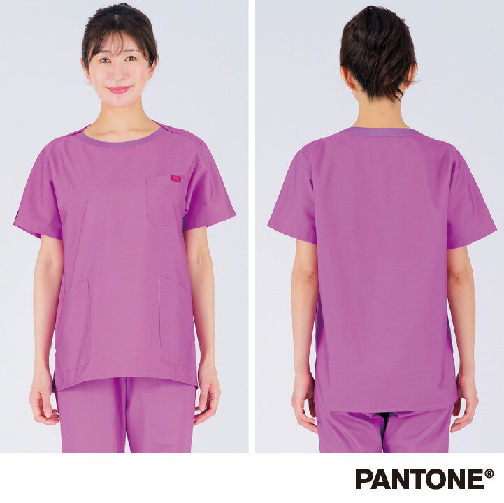 フォーク クルーネック スクラブ Tシャツ 白衣 医療 看護師 歯科衛生士 薬剤師 理学療法士 介護 獣医 クリニック 整骨院 メディカル メンズ レディース 制服 ユニフォーム ピンク ネイビー ワイン パープル SS S M L LL 3L 4L FOLK fo-7097sc