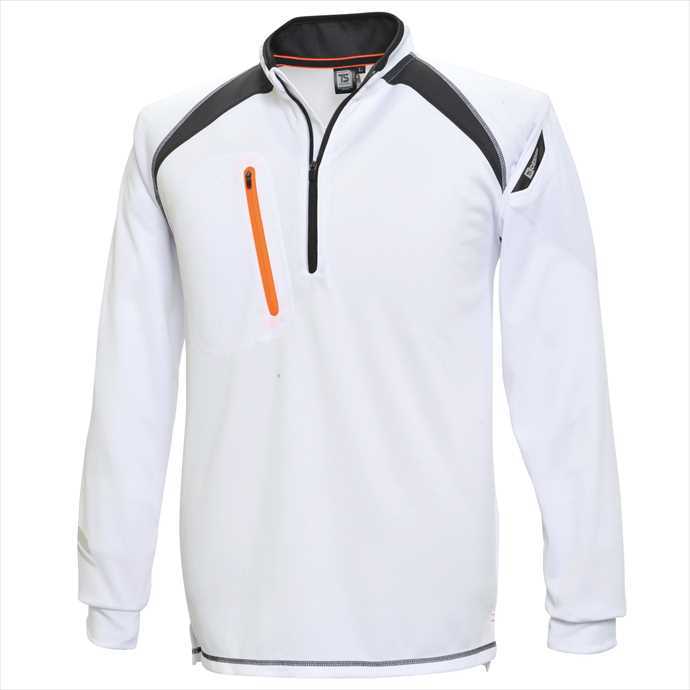 TS DESIGN (TSデザイン) FLASHロングスリーブハーフジップ ホワイト 5025 2002 作業服 ユニフォーム 藤和