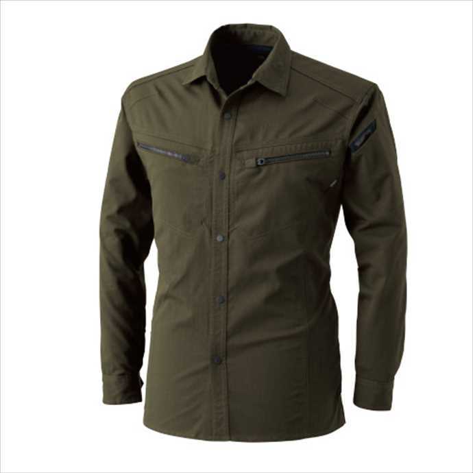 TS DESIGN (TSデザイン) LIGHT TECロングスリーブシャツ カーキグリーン 5305 2002 作業服 ユニフォーム 藤和