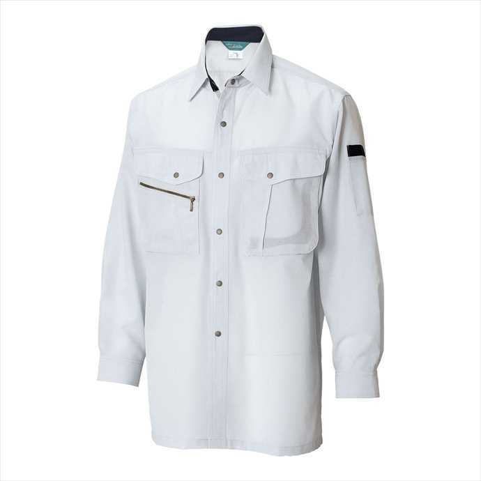TS DESIGN (TSデザイン) 長袖シャツ シルバーグレー 7105 2002 作業服 ユニフォーム TOP SHALETON