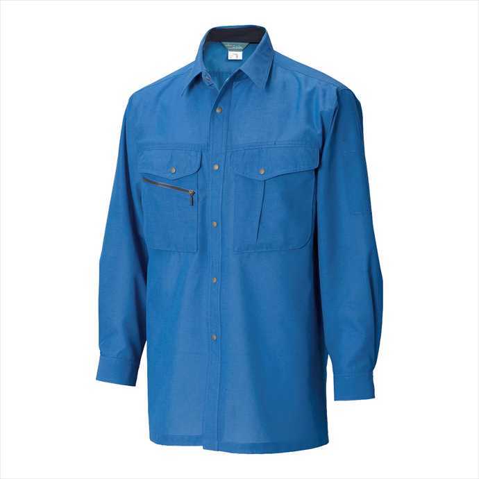 TS DESIGN (TSデザイン) 長袖シャツ ブルー 7105 2002 作業服 ユニフォーム TOP SH...