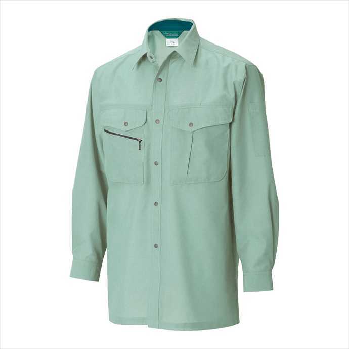 TS DESIGN (TSデザイン) 長袖シャツ モスグリーン 7105 2002 作業服 ユニフォーム TOP SHALETON
